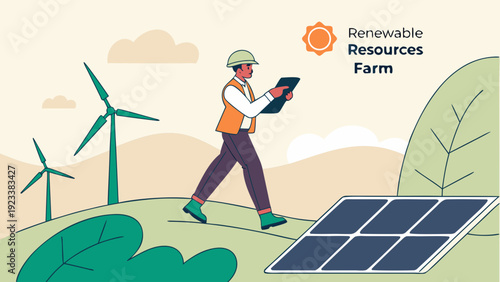 solar panels and wind turbines