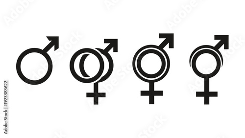 Progression of Gender Symbols Highlighting Equality, Diversity, and Inclusion in Society.