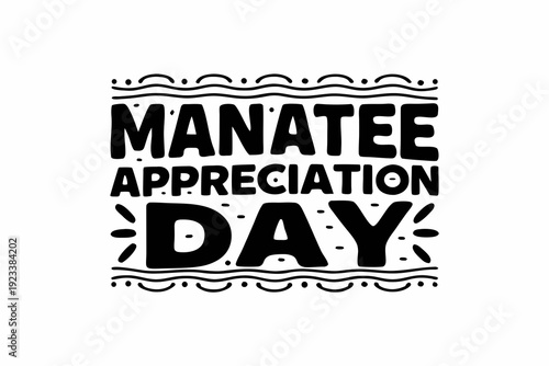 Slika na platnu National Manatee Appreciation Day Vector, Wildlife and Conservation Concept