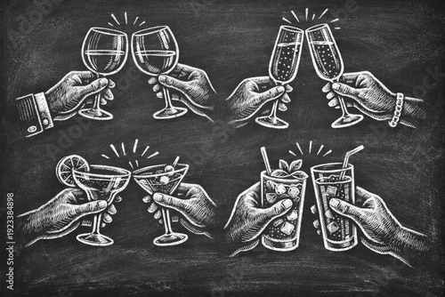 Hand drawn mediterranean food and drinks. Sketch chalk style lunch or dinner for wedding invitations, cafe or restaurant menus and parties. La dolce vita italian sicily vector illustrtion
