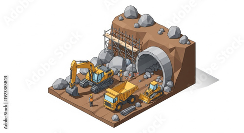 3D Rendering of Construction Site Model.
