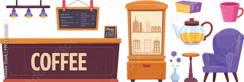 Flat cartoon cow illustration, cute farm animal character, dairy cattle mascot, vector clipart isolated on white background for design use