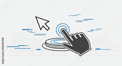 Clicking the future interactive technology interface showcasing user engagement and connectivity