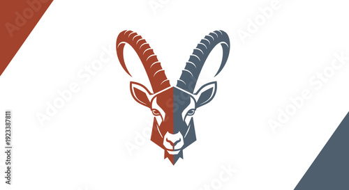 Goat Head Logo Design Illustration.
