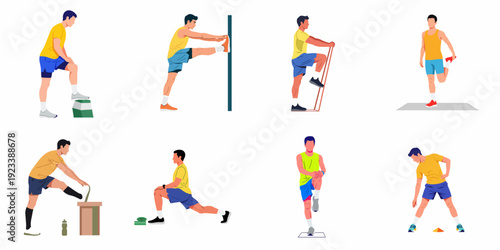 Diverse men demonstrating essential stretching and workout warm-up routines for optimal physical performance and injury prevention.