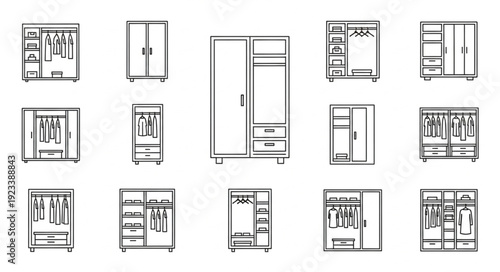 Collection of Wardrobe Designs and Furniture Layouts.
