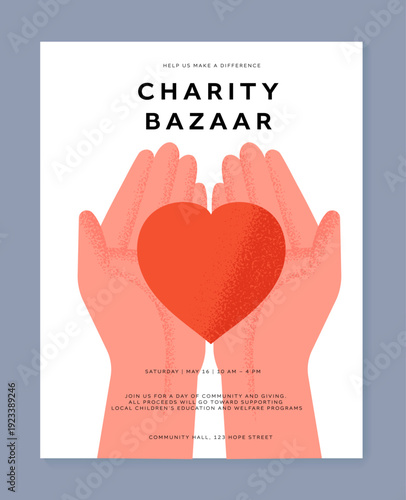 Charity bazaar poster template