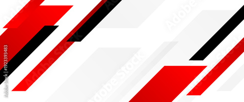 Dynamic Geometric Race Background. A high-speed abstract vector featuring sharp diagonal stripes in red, black, and grey. Perfect for automotive branding, sports posters, and tech headers.