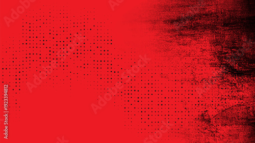 Red grunge background with halftone dots rough texture and faded dark edges perfect for posters banners comics and modern graphic design grunge style