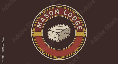 Mason Lodge Freemasonry Symbol Emblem Logo Design.