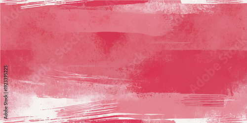 Abstract grunge watercolor background with red and pink paint texture on rough vintage paper surface