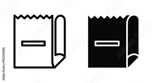 Wallpaper Mural Minimalist Paper Bag Icons in Outline and Solid Styles for Retail, Grocery Shopping, and Eco-Friendly Packaging Design Torontodigital.ca