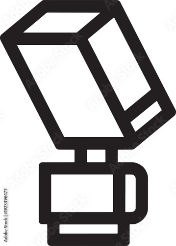 Stamp tool icon symbol in black outline style for office stationery and business documentation