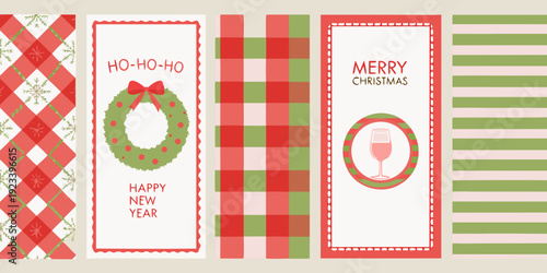 Festive christmas patterns a collection of holiday themed rectangular designs