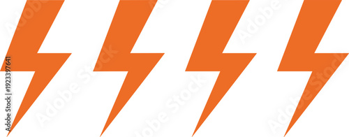 Lightning Bolt Icons Set Electric Thunder Power Energy Flash Symbol Vector Collection For Warning Design