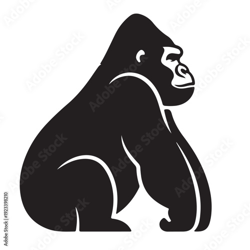 Giant Ape Roaring Over City Skyline Monster Movie Vector Illustration