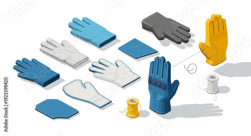 Assorted Protective Work Gloves Display.