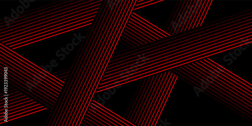 Red and black vector 3d futuristic tech glow and shinning line simple modern abstract banner.