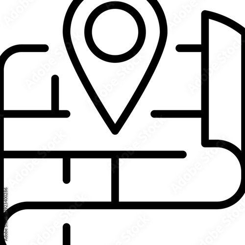 map location pin icons. icon depicting a location pin placed on a map, commonly used to represent navigation or finding a specific place. 