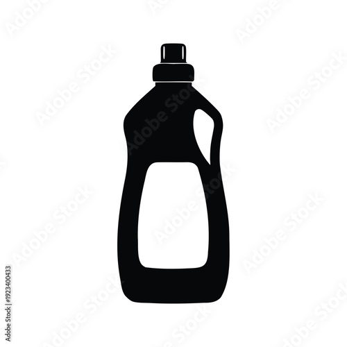 Cleaning bottle with spray nozzle silhouette vector illustration for laundry and cleaning products, dishwashing liquid silhouette vector illustration