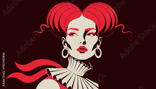 Close-up portrait of a supermodel woman in an attractive pose