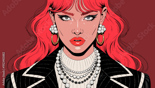 Close-up portrait of a supermodel woman in an attractive pose