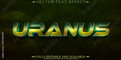 text effect of the planet Uranus.  3d text effect. editable text effect premium vectors