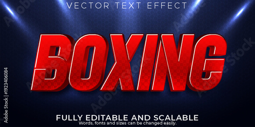  Boxing editable text effect with modern and simple style