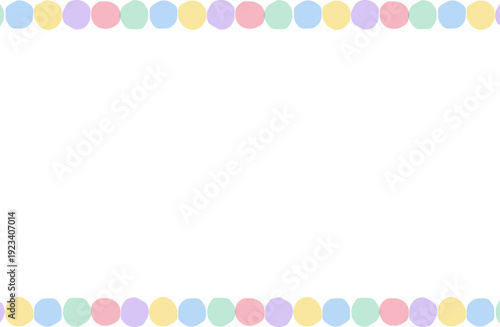手書き風パステルドットの上下フレーム背景