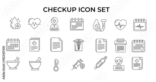 Medical Health Care Outline Icon Set for Hospital and Clinic Use