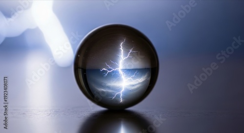 Lightning Reflection Sphere with Dramatic Electric Effects and Glow