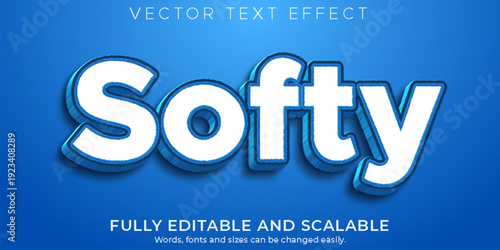 editable Modern editable Softy text effect in blue. Suitable for tourism promotional banner, brochure template etc.typhography logo