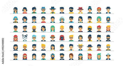 Collection of diverse cartoon avatar portraits for profiles.
