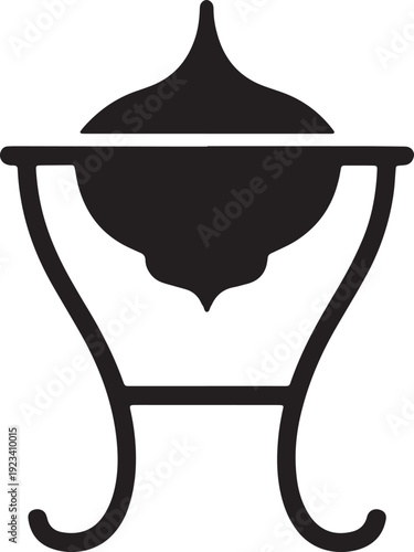 Middle eastern incense burner vector icon for aromatherapy and spiritual aromatic atmosphere set