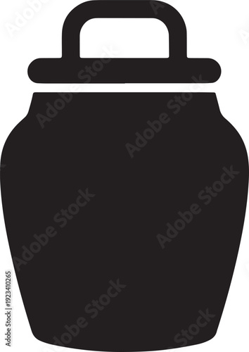 Simple storage jar vector silhouette for kitchen pantry organization and food preserve container