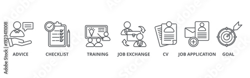 Career banner web icon vector illustration concept