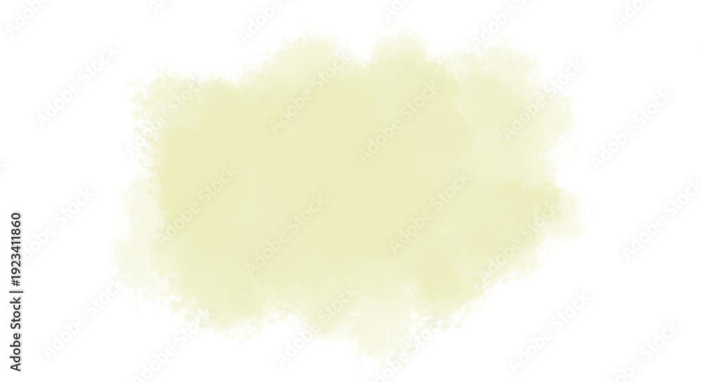 Obraz premium Pale yellow watercolor splash texture abstract shape isolated on transparent background for design and decoration