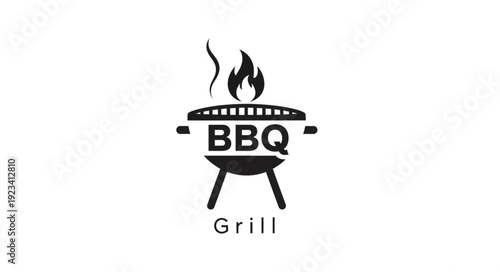 BBQ Grill Logo Design Element.