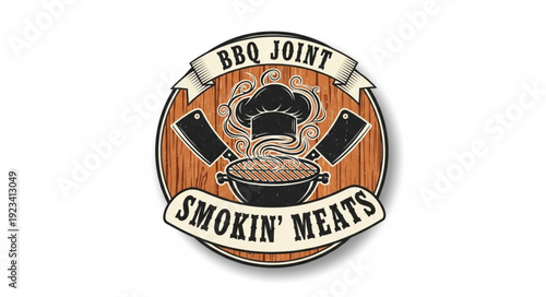 BBQ Joint Smokin Meats Logo Design.