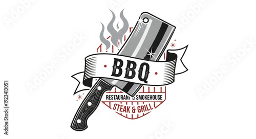 BBQ Knife Grill Logo Design.