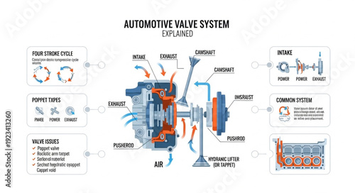 Automotive Valve System Technical Diagram.