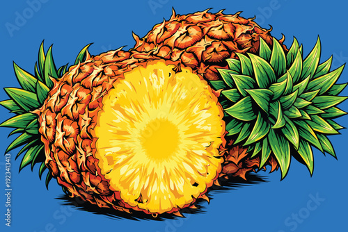 Colorful Fresh Fruits Vector Illustration