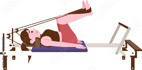 Frogs Pilates Reformer Exercise Illustration