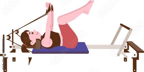 Pilates Female Character Pose Parallel Arms Exercise