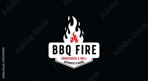 BBQ Fire Logo Design Element.