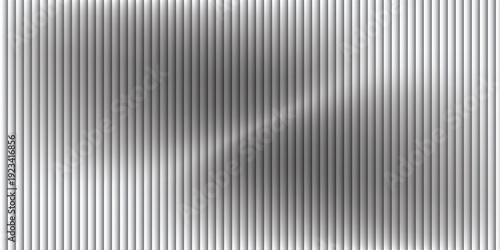 Corrugated, fluted pastel grey colored glass vector texture. Ribbed plastic gradient background