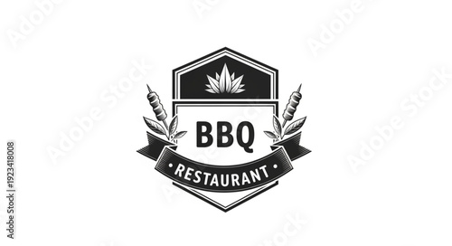 BBQ Restaurant Logo Design Element.