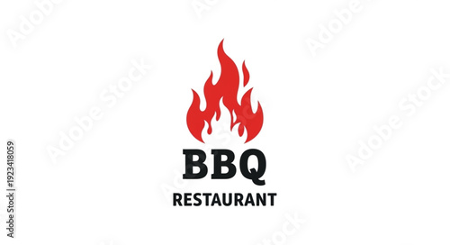 BBQ Restaurant Logo Design Element.
