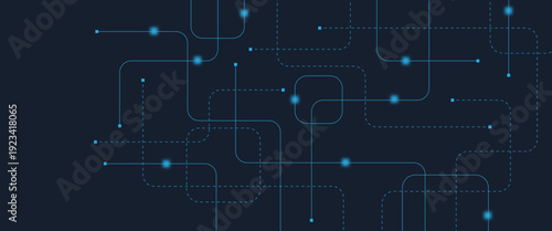 Abstract digital AI circuit board background with tech icons. Digital technology motherboard texture design. Engineering circuit board concept for poster, header, banner, website, presentation