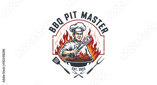 BBQ Pit Master Logo Design.